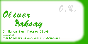 oliver maksay business card