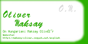 oliver maksay business card